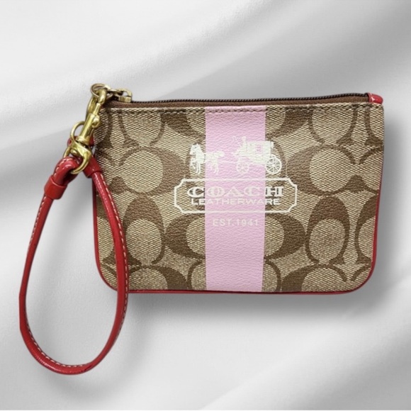 Coach Red and Brown Wristlet - Picture 3 of 7